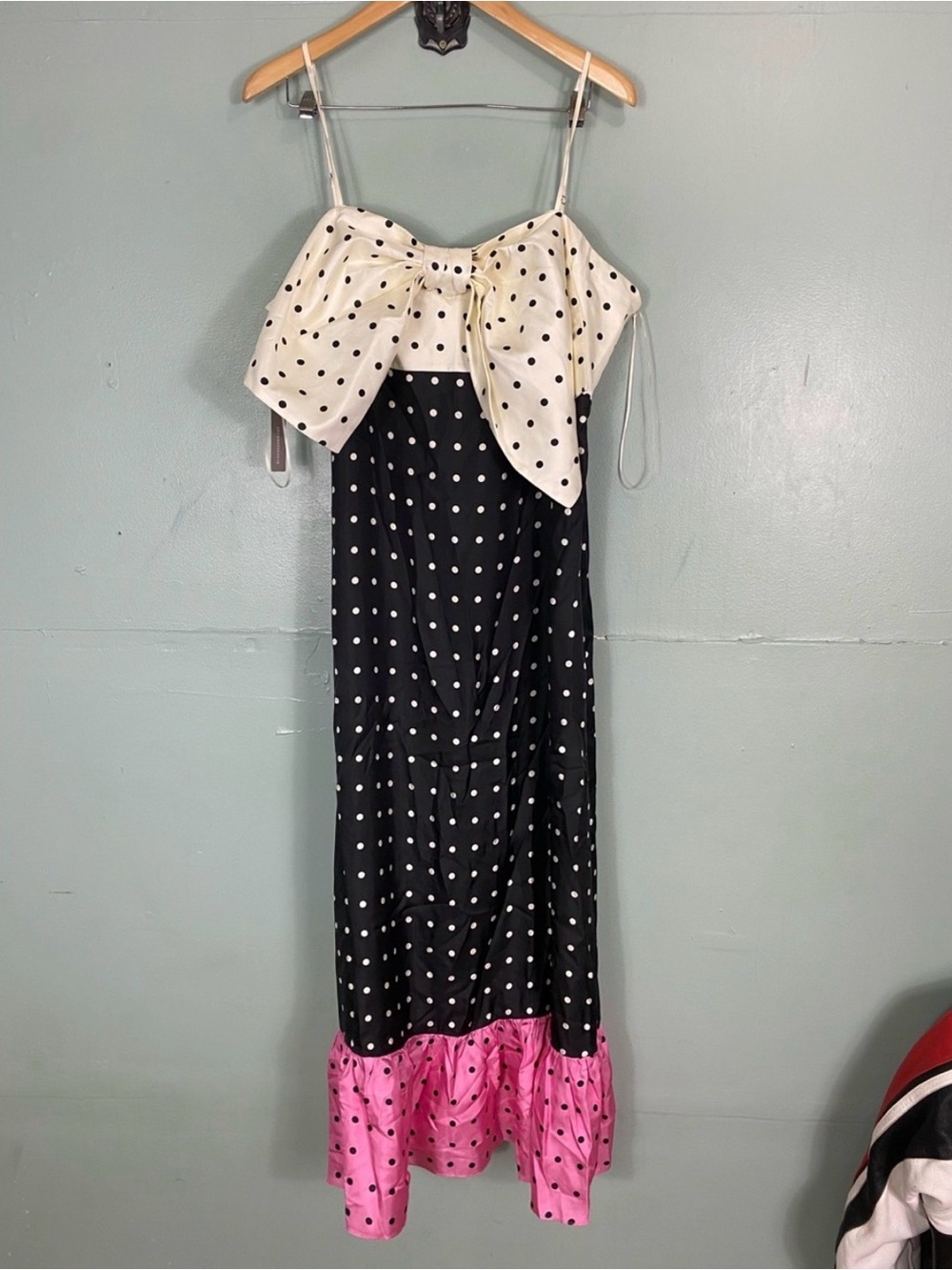 Anthropologie Maude Club Penelope Sleeveless Bow Ruffle Silk Maxi Dress 2X - Picture 2 of 4